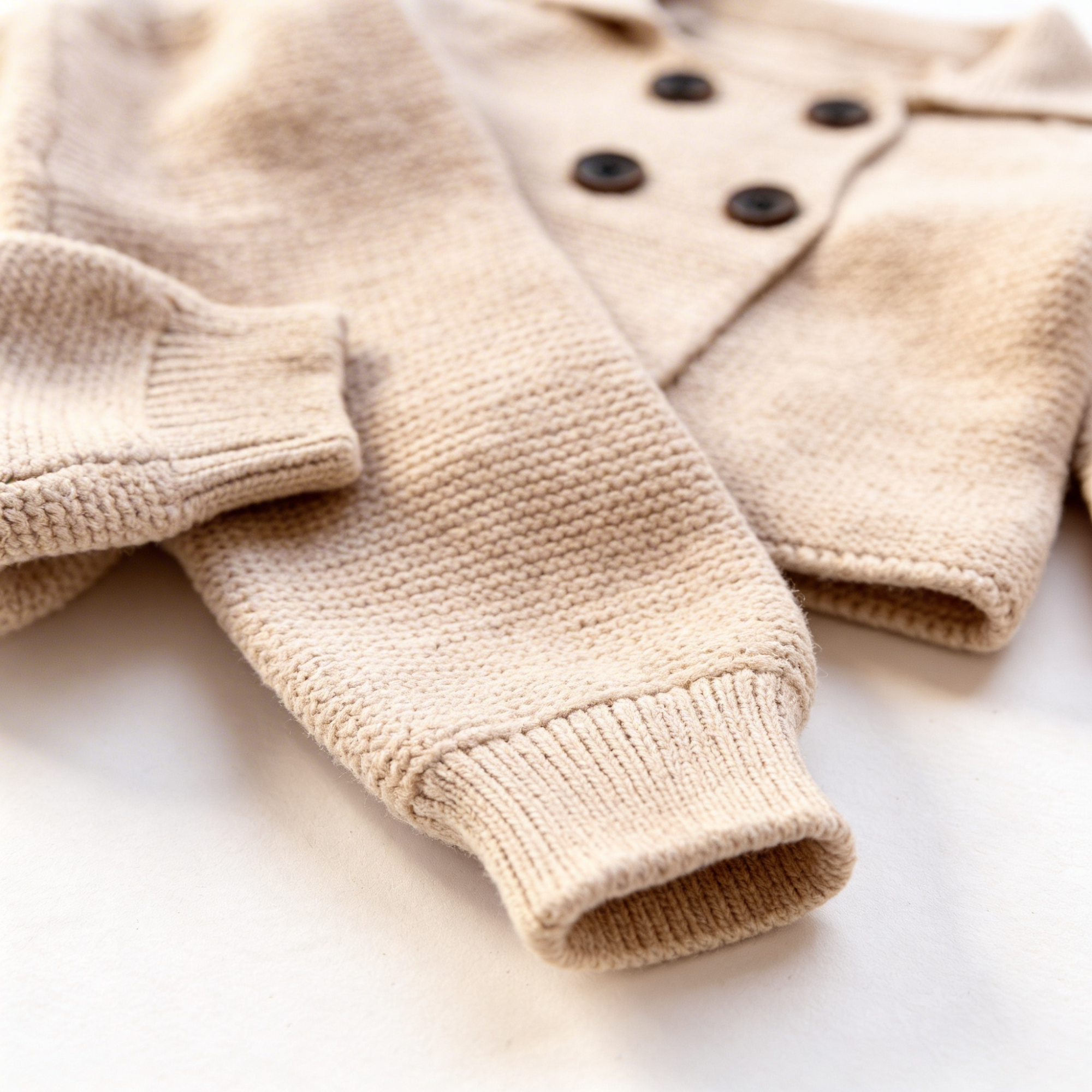 AI-generates product visualization - Organic Cotton Knit Comfort Set — Warm Oat