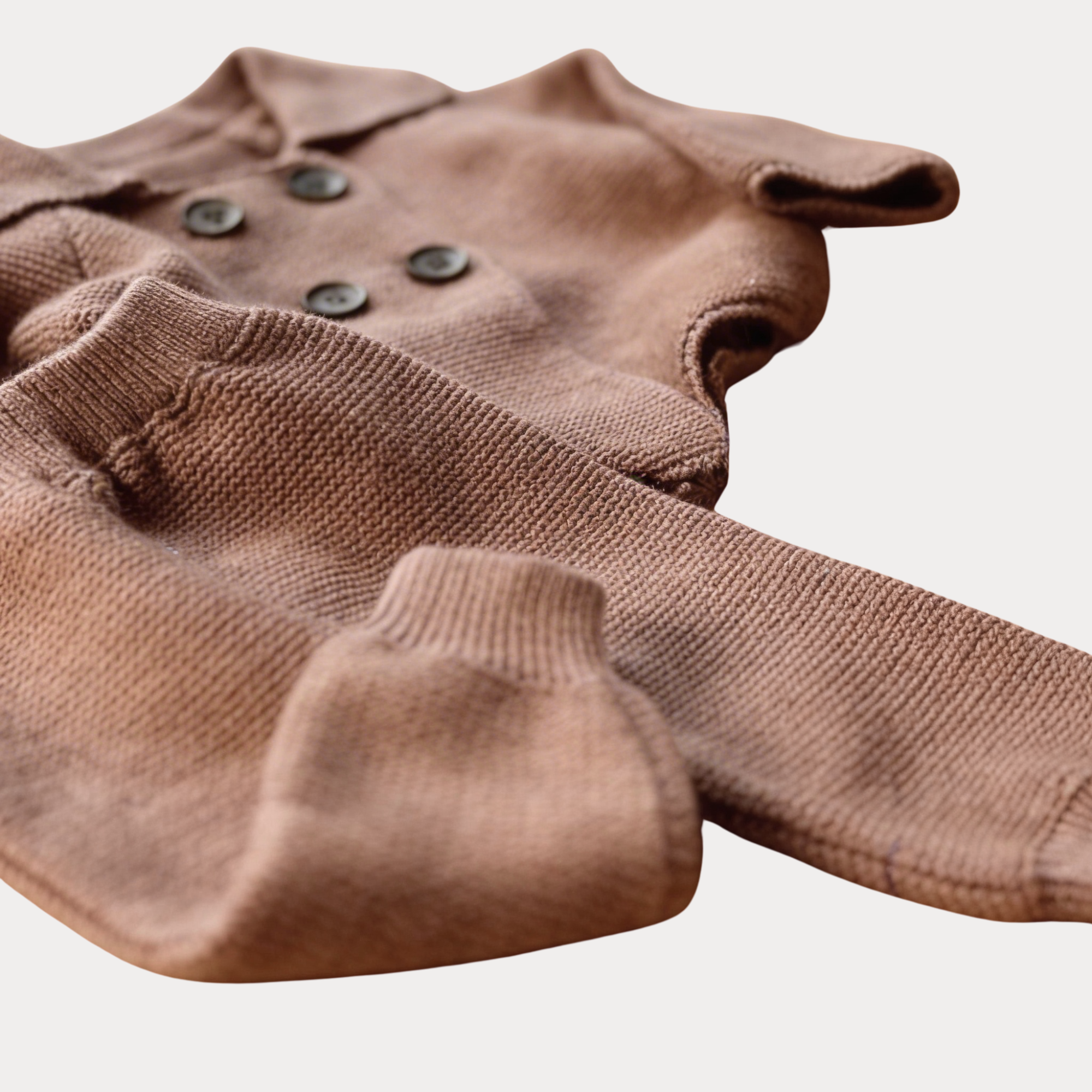 AI-generates product visualization - Organic Cotton Knit Comfort Set — Mocha