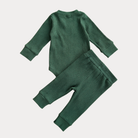 AI-generates product visualization - Ribbed Romper Set — Forest Green