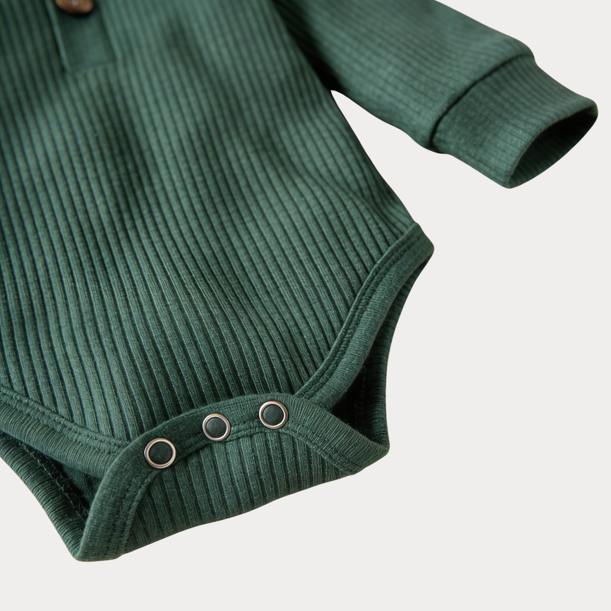 AI-generates product visualization - Ribbed Romper Set — Forest Green