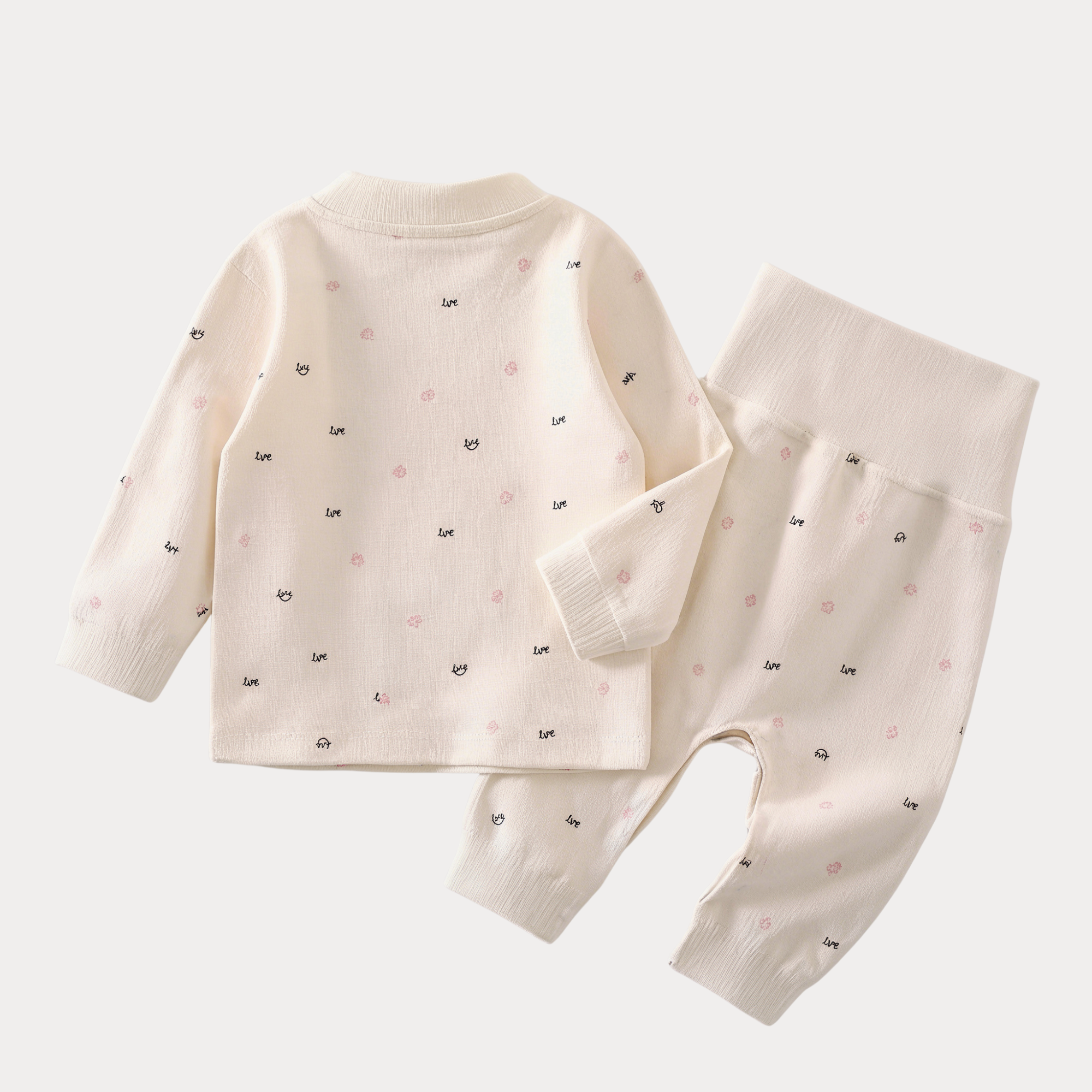 AI-generates product visualization - Embroidered Flower Comfort Set — Ivory