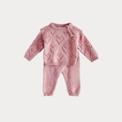 AI-generates product visualization - Pom Heart Knit Set — Dusty Rose