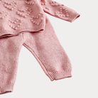 AI-generates product visualization - Pom Heart Knit Set — Dusty Rose