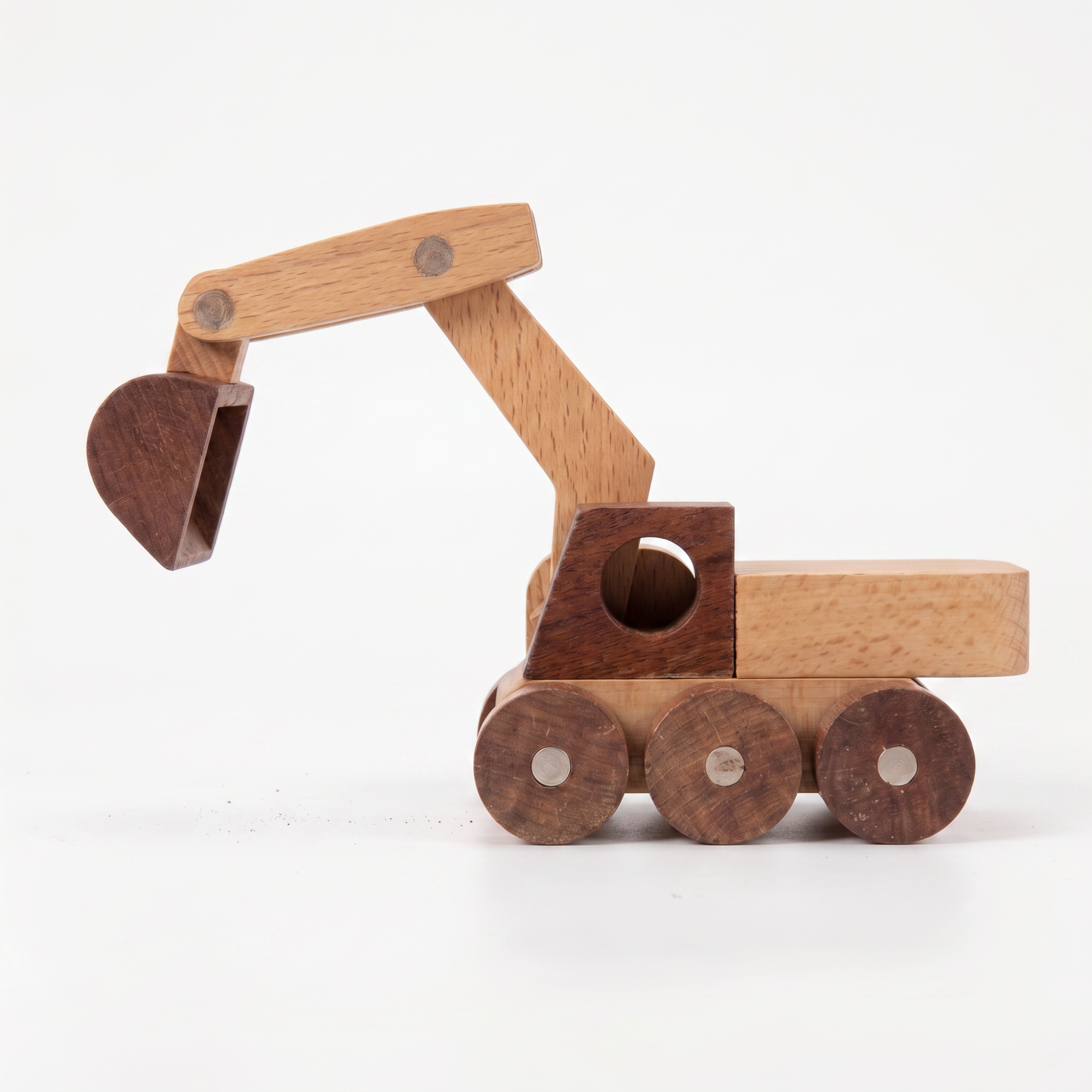 AI-generates product visualization - Wooden Excavator Push Toy
