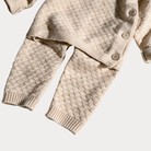 AI-generates product visualization - Textured Knit Two-Piece Set — Warm Oat