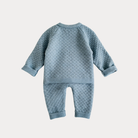 AI-generates product visualization - Textured Knit Two-Piece Set — Dusty Blue
