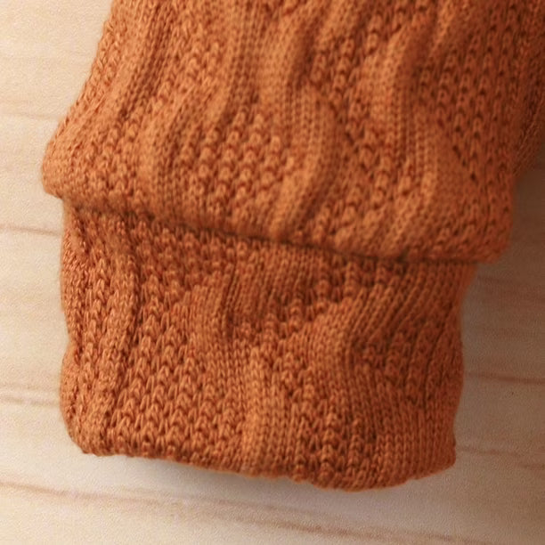 AI-generates product visualization - Cable Knit Romper Set — Warm Rust
