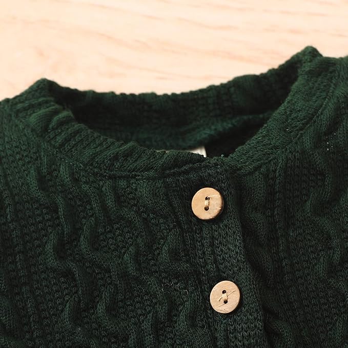 AI-generates product visualization - Cable Knit Romper Set — Forest Green