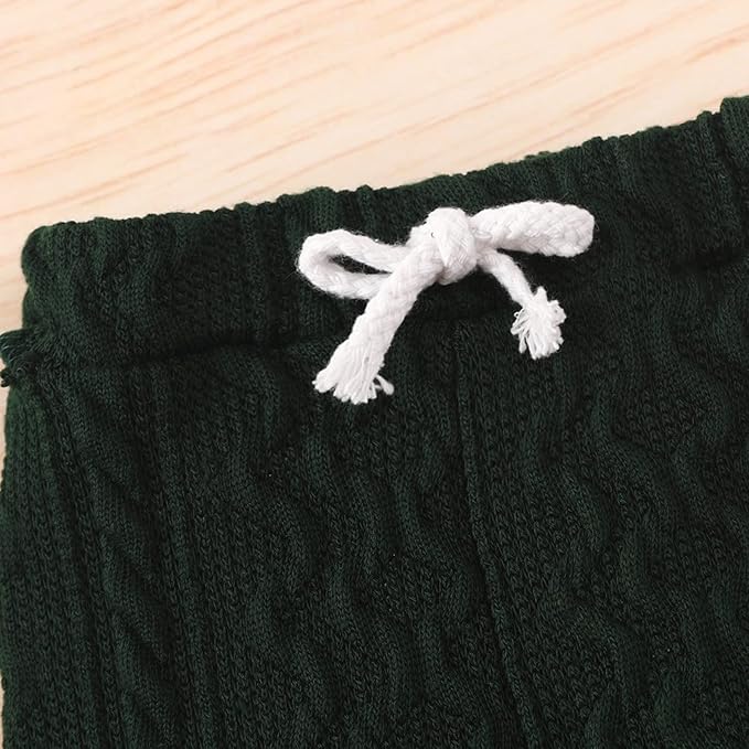 AI-generates product visualization - Cable Knit Romper Set — Forest Green
