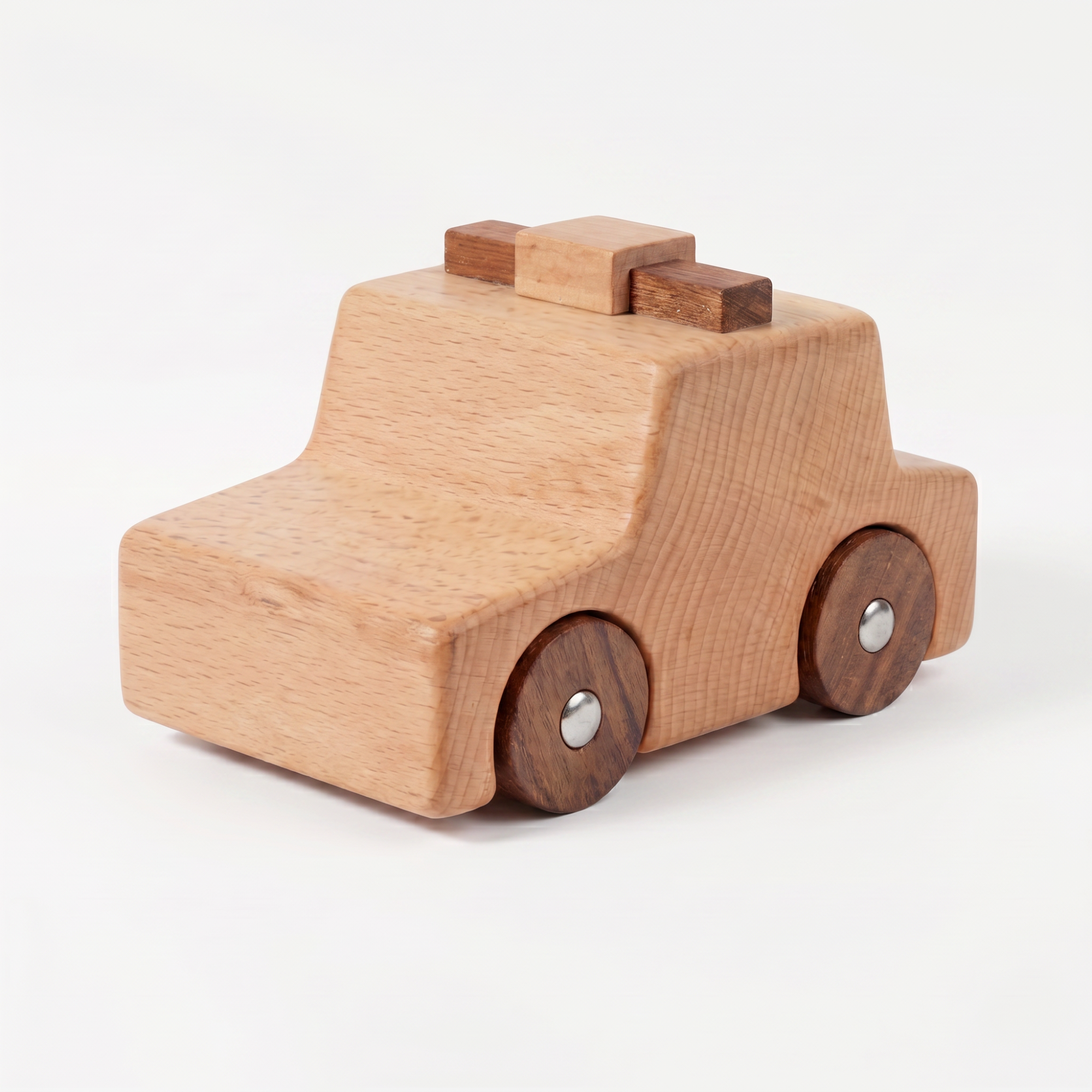 AI-generates product visualization - Wooden Push Car Toy