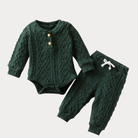 AI-generates product visualization - Cable Knit Romper Set — Forest Green